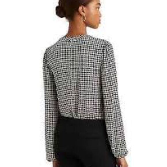 Lauren Ralph Lauren | NWT Women's Houndstooth Twist-Front Jersey Top XL - Picture 4 of 7